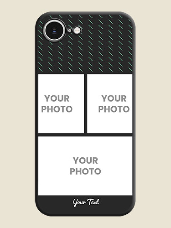 Custom Cross Dotted Pattern with 2 Image Holder On Space Black Custom Soft Matte Mobile Back Cover - iPhone 16e - alternate view