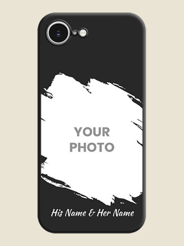 Custom Grunge Brush Strokes on Photo On Space Black Custom Soft Matte Mobile Back Cover - iPhone 16e - alternate view