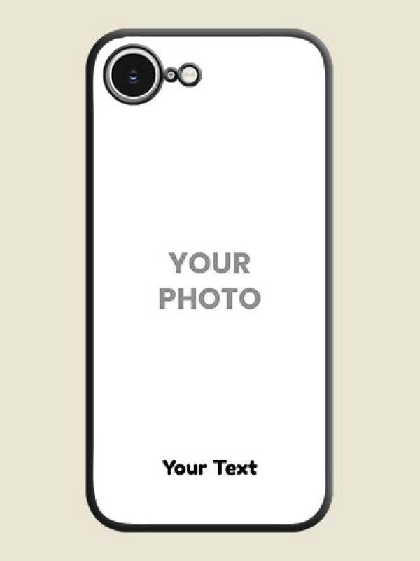 Custom Full Single Pic Upload With Text On Space Black Custom Soft Matte Mobile Back Cover - iPhone 16e - alternate view