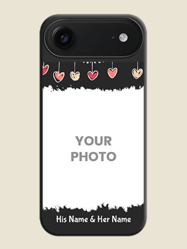 Custom Pink Love Hangings with Name On Space Black Custom Soft Matte Mobile Back Cover - Apple iPhone 17 Air - alternate view