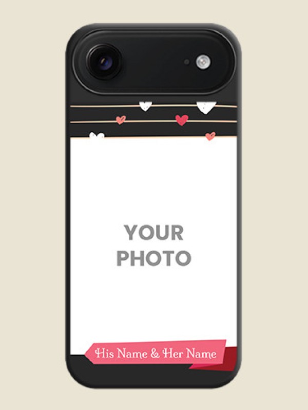 Custom Love Pattern with Name on Pink Ribbon on Photo On Space Black Custom Soft Matte Mobile Back Cover - Apple iPhone 17 Air - alternate view