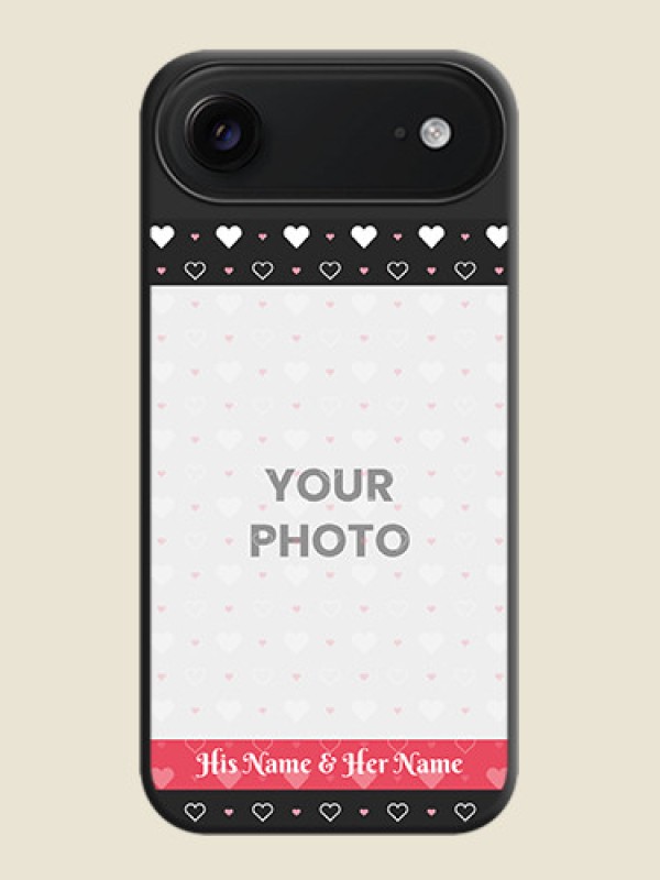Custom White Color Love Symbols with Text Design on Photo On Space Black Custom Soft Matte Mobile Back Cover - Apple iPhone 17 Air - alternate view