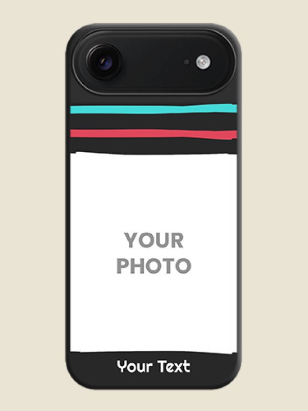 Custom Multicolor Lines with Image On Space Black Custom Soft Matte Mobile Back Cover - Apple iPhone 17 Air - alternate view