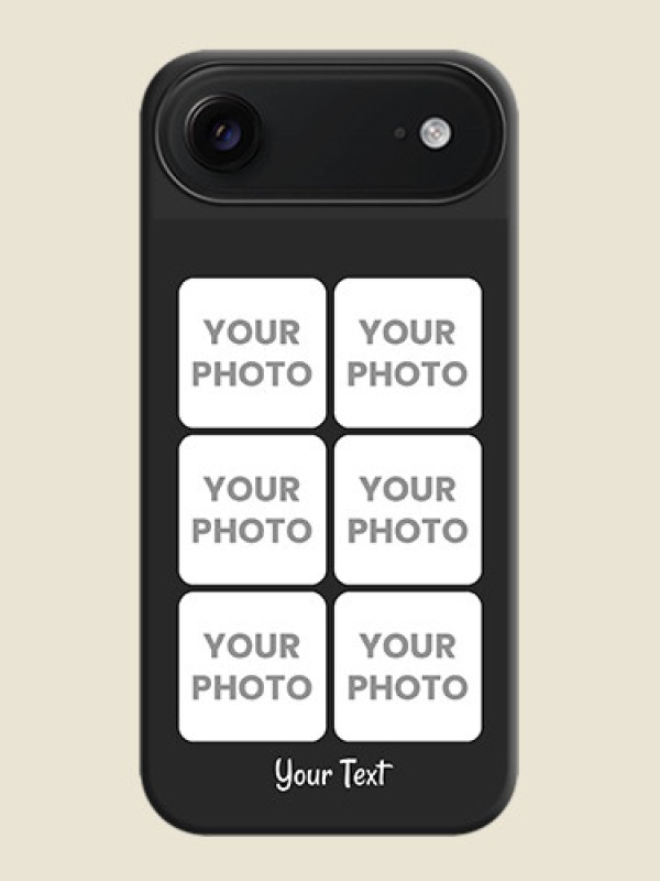 Custom Floral Art with 6 Image Holder on Photo On Space Black Custom Soft Matte Mobile Back Cover - Apple iPhone 17 Air - alternate view