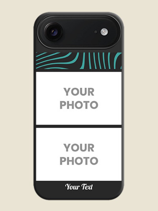 Custom Wave Pattern with 2 Image Holder On Space Black Custom Soft Matte Mobile Back Cover - Apple iPhone 17 Air - alternate view