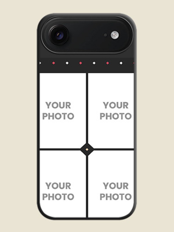 Custom Multicolor Dotted Pattern with 4 Image Holder On Space Black Custom Soft Matte Mobile Back Cover - Apple iPhone 17 Air - alternate view