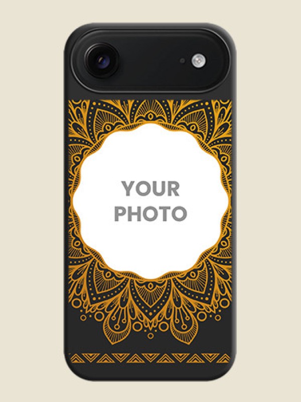Custom Round Image with Floral Design On Space Black Custom Soft Matte Mobile Back Cover - Apple iPhone 17 Air - alternate view