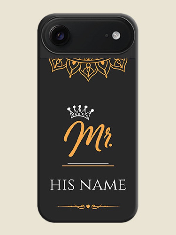 Custom Mr Name with Floral Design On Space Black Custom Soft Matte Mobile Back Cover - Apple iPhone 17 Air - alternate view