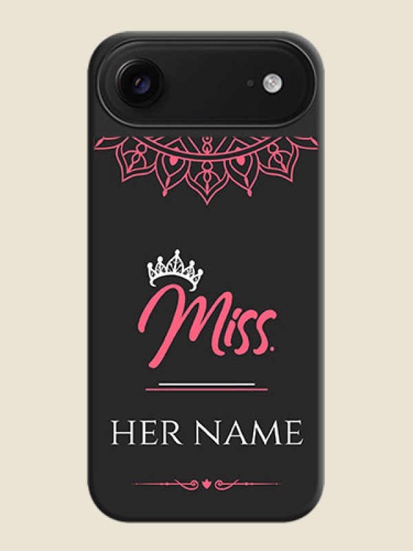 Custom Mrs Name with Floral Design On Space Black Custom Soft Matte Mobile Back Cover - Apple iPhone 17 Air - alternate view