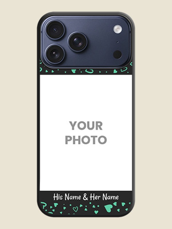 Custom Sea Green Indefinite Love Pattern on Photo On Space Black Custom Soft Matte Mobile Back Cover - Apple iPhone 17 Pro Max - alternate view