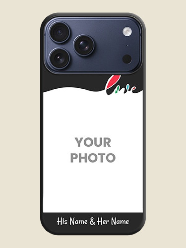 Custom Fall in Love Pattern with Picture on Photo On Space Black Custom Soft Matte Mobile Back Cover - Apple iPhone 17 Pro Max - alternate view