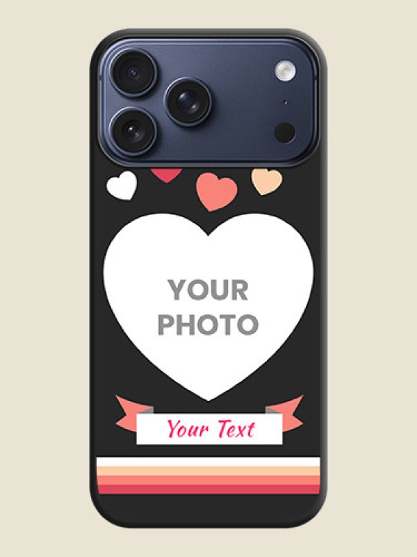 Custom Love Shaped Photo with Colorful Stripes On Space Black Custom Soft Matte Mobile Back Cover - Apple iPhone 17 Pro Max - alternate view