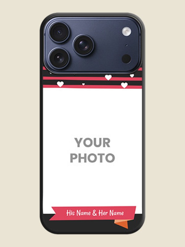 Custom White Color Love Symbols with Pink Lines Pattern On Space Black Custom Soft Matte Mobile Back Cover - Apple iPhone 17 Pro Max - alternate view