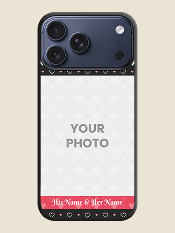 Custom White Color Love Symbols with Text Design on Photo On Space Black Custom Soft Matte Mobile Back Cover - Apple iPhone 17 Pro Max - alternate view