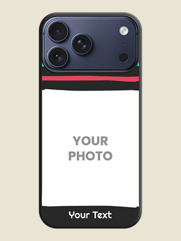 Custom Multicolor Lines with Image On Space Black Custom Soft Matte Mobile Back Cover - Apple iPhone 17 Pro Max - alternate view