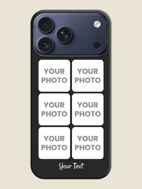 Custom Floral Art with 6 Image Holder on Photo On Space Black Custom Soft Matte Mobile Back Cover - Apple iPhone 17 Pro Max - alternate view