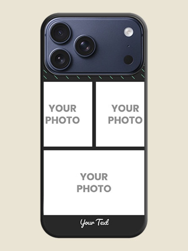 Custom Cross Dotted Pattern with 2 Image Holder On Space Black Custom Soft Matte Mobile Back Cover - Apple iPhone 17 Pro Max - alternate view