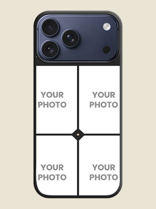 Custom Multicolor Dotted Pattern with 4 Image Holder On Space Black Custom Soft Matte Mobile Back Cover - Apple iPhone 17 Pro Max - alternate view