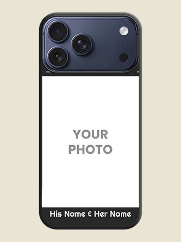 Custom Line Pattern Design with Text On Space Black Custom Soft Matte Mobile Back Cover - Apple iPhone 17 Pro Max - alternate view