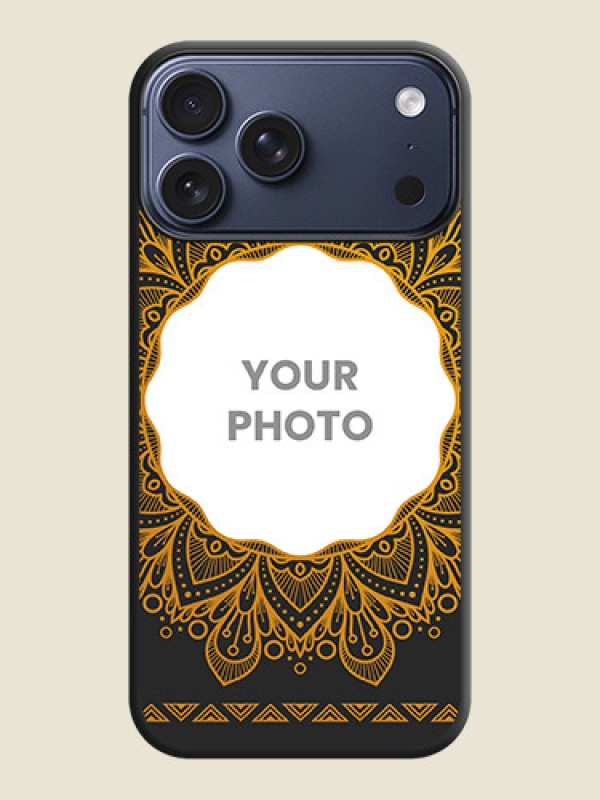 Custom Round Image with Floral Design On Space Black Custom Soft Matte Mobile Back Cover - Apple iPhone 17 Pro Max - alternate view