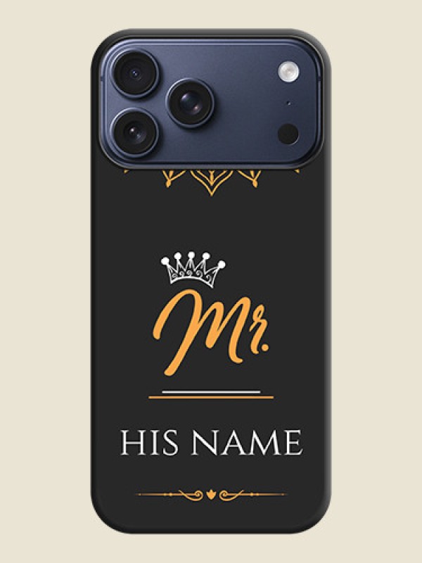 Custom Mr Name with Floral Design On Space Black Custom Soft Matte Mobile Back Cover - Apple iPhone 17 Pro Max - alternate view