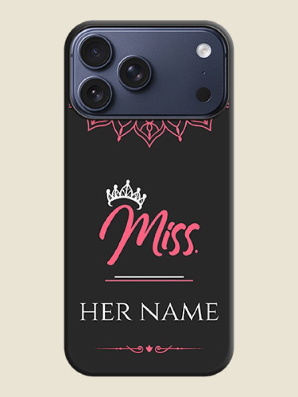 Custom Mrs Name with Floral Design On Space Black Custom Soft Matte Mobile Back Cover - Apple iPhone 17 Pro Max - alternate view