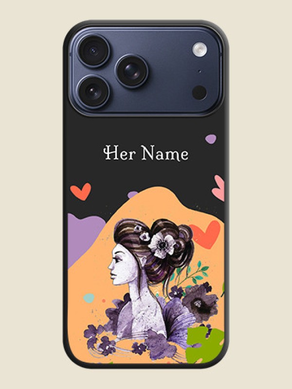 Custom Namecase For Her With Fancy Lady Image On Space Black Custom Soft Matte Mobile Back Cover - Apple iPhone 17 Pro Max - alternate view