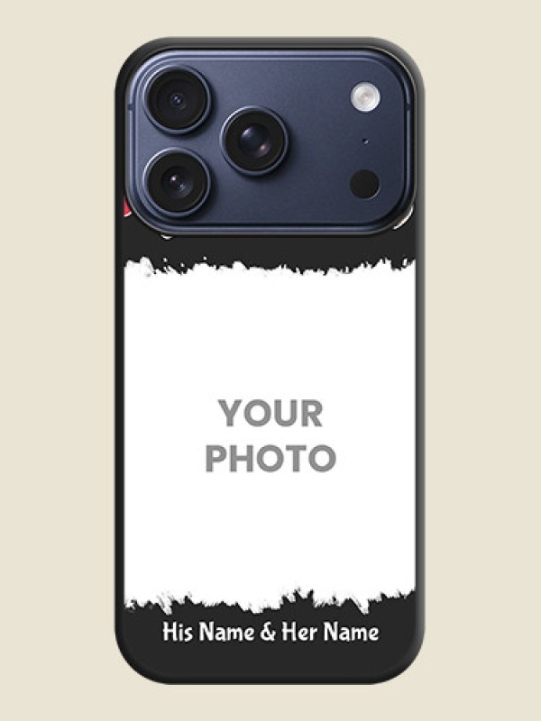 Custom Pink Love Hangings with Name On Space Black Custom Soft Matte Mobile Back Cover - Apple iPhone 17 Pro - alternate view