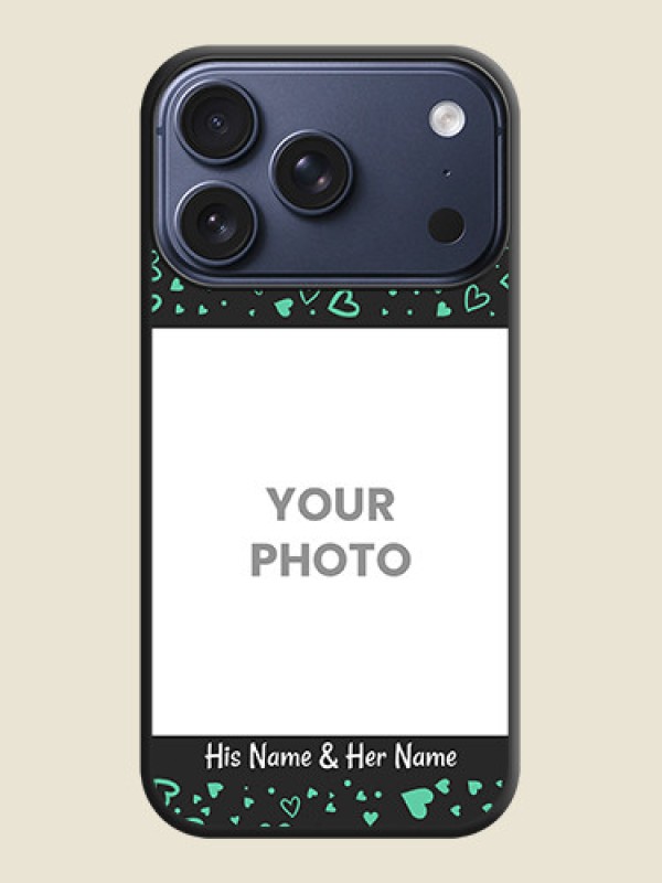 Custom Sea Green Indefinite Love Pattern on Photo On Space Black Custom Soft Matte Mobile Back Cover - Apple iPhone 17 Pro - alternate view