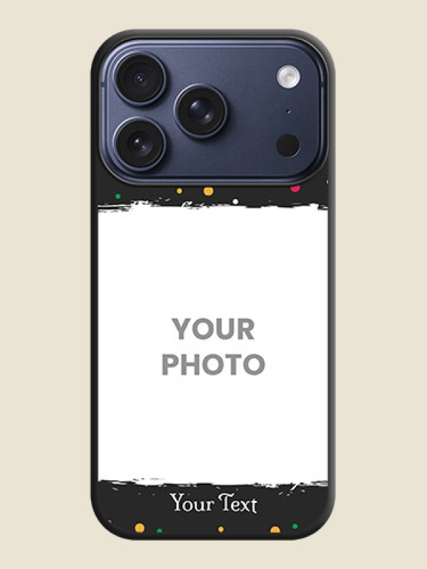 Custom Multicolor Dotted Pattern with Text On Space Black Custom Soft Matte Mobile Back Cover - Apple iPhone 17 Pro - alternate view