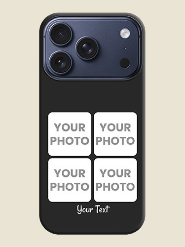 Custom Floral Art with 6 Image Holder on Photo On Space Black Custom Soft Matte Mobile Back Cover - Apple iPhone 17 Pro - alternate view