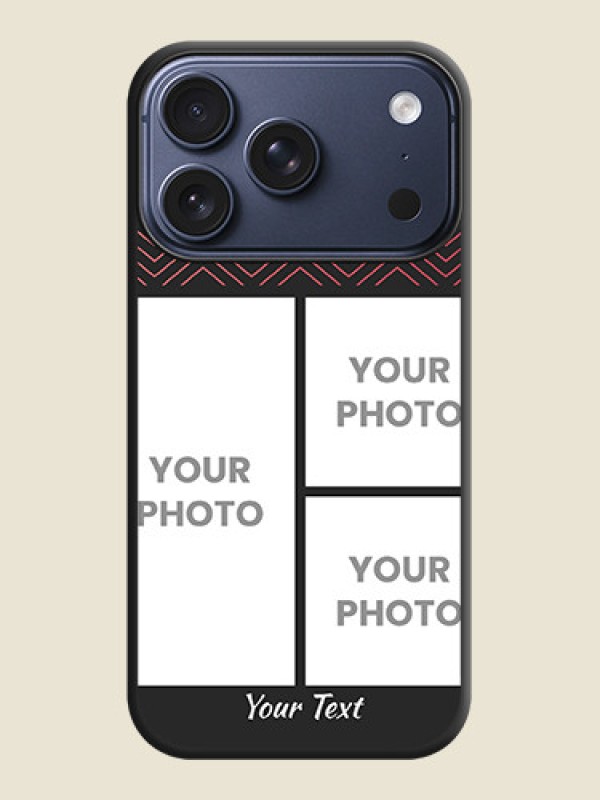 Custom Wave Pattern with 3 Image Holder On Space Black Custom Soft Matte Mobile Back Cover - Apple iPhone 17 Pro - alternate view