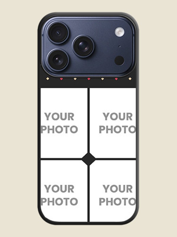 Custom Multicolor Dotted Pattern with 4 Image Holder On Space Black Custom Soft Matte Mobile Back Cover - Apple iPhone 17 Pro - alternate view