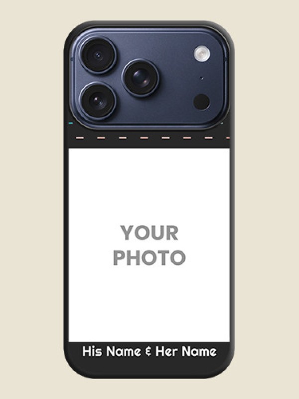 Custom Line Pattern Design with Text On Space Black Custom Soft Matte Mobile Back Cover - Apple iPhone 17 Pro - alternate view