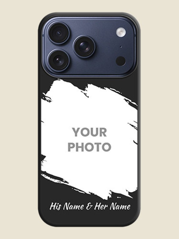 Custom Grunge Brush Strokes on Photo On Space Black Custom Soft Matte Mobile Back Cover - Apple iPhone 17 Pro - alternate view