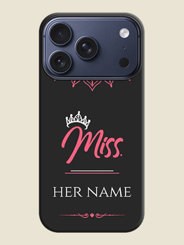 Custom Mrs Name with Floral Design On Space Black Custom Soft Matte Mobile Back Cover - Apple iPhone 17 Pro - alternate view