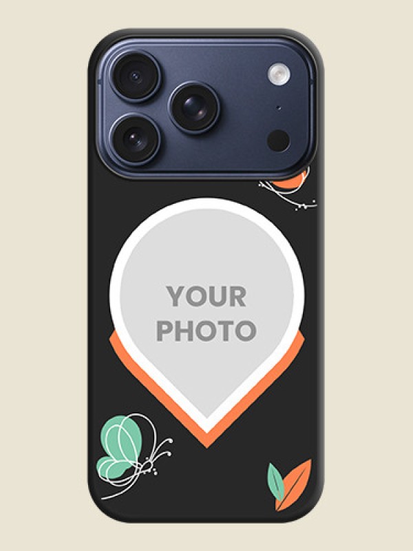 Custom Upload Pic With Simple Butterly Design On Space Black Custom Soft Matte Mobile Back Cover - Apple iPhone 17 Pro - alternate view