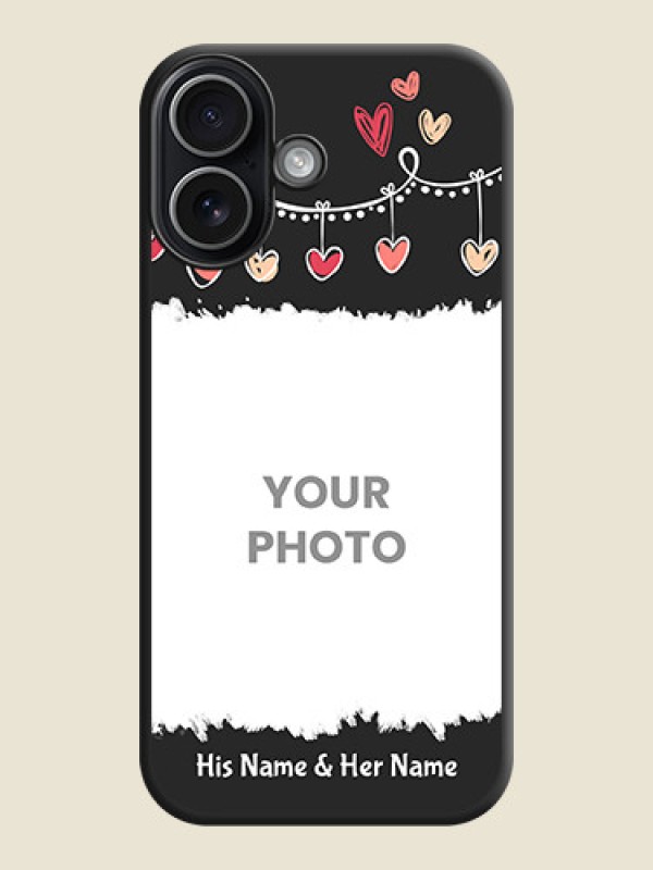 Custom Pink Love Hangings with Name On Space Black Custom Soft Matte Mobile Back Cover - Apple iPhone 17 - alternate view