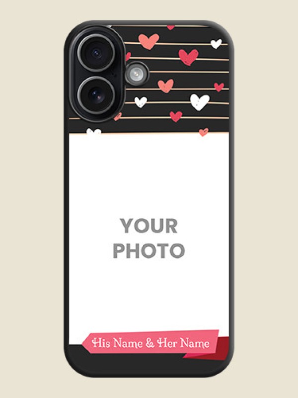 Custom Love Pattern with Name on Pink Ribbon on Photo On Space Black Custom Soft Matte Mobile Back Cover - Apple iPhone 17 - alternate view