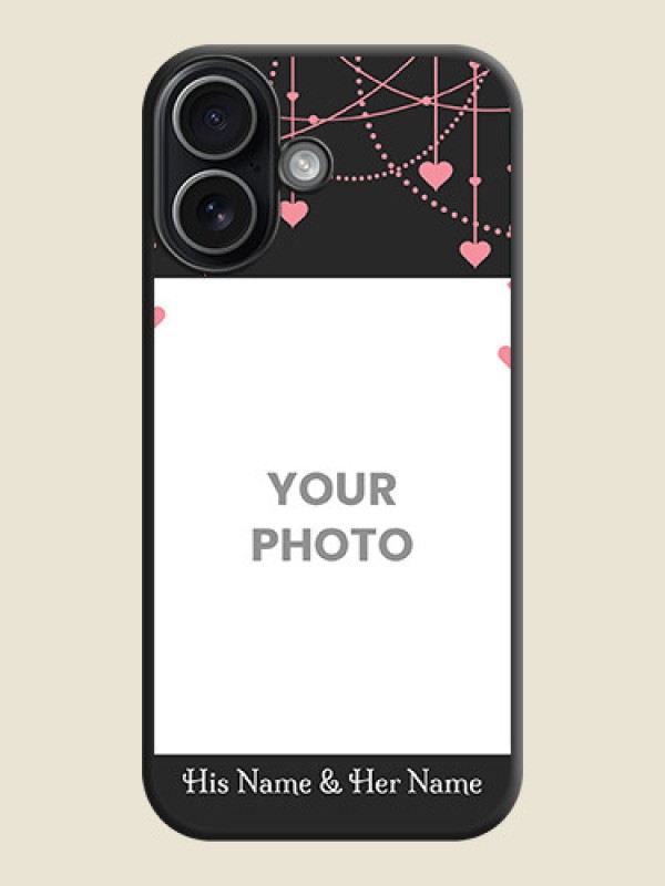 Custom Pink Love Hangings with Text On Space Black Custom Soft Matte Mobile Back Cover - Apple iPhone 17 - alternate view