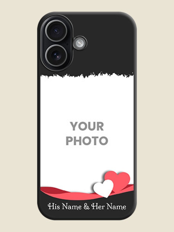 Custom Pin Color Love Shaped Ribbon Design with Text On Space Black Custom Soft Matte Mobile Back Cover - Apple iPhone 17 - alternate view