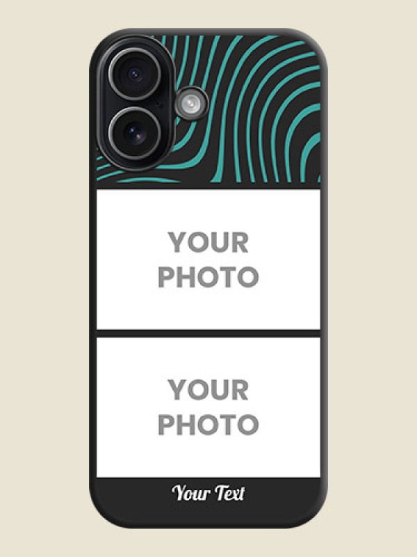 Custom Wave Pattern with 2 Image Holder On Space Black Custom Soft Matte Mobile Back Cover - Apple iPhone 17 - alternate view