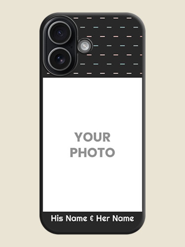 Custom Line Pattern Design with Text On Space Black Custom Soft Matte Mobile Back Cover - Apple iPhone 17 - alternate view