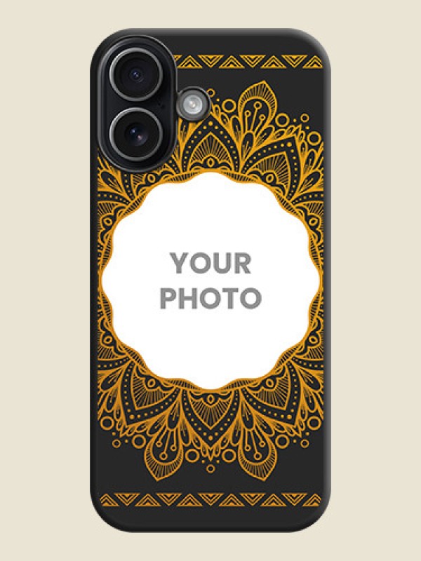 Custom Round Image with Floral Design On Space Black Custom Soft Matte Mobile Back Cover - Apple iPhone 17 - alternate view