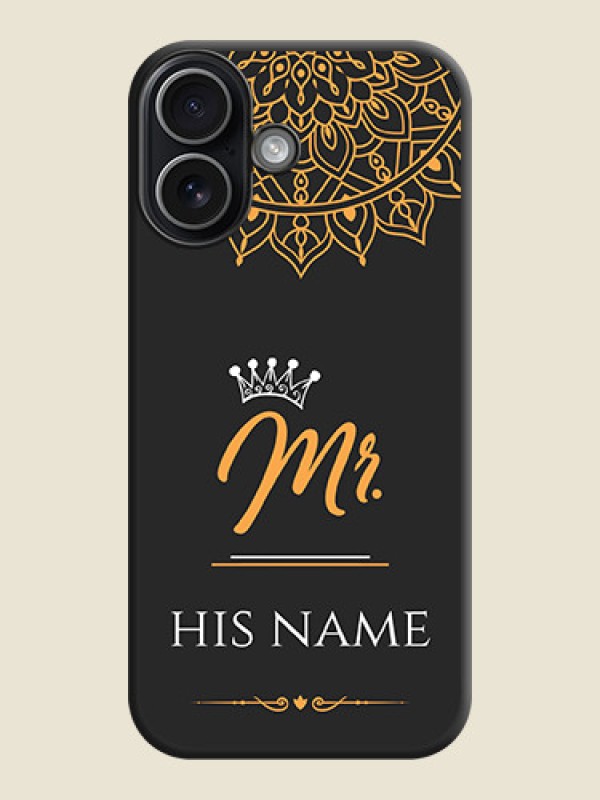 Custom Mr Name with Floral Design On Space Black Custom Soft Matte Mobile Back Cover - Apple iPhone 17 - alternate view