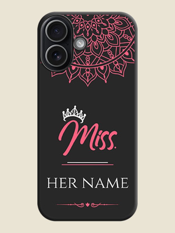 Custom Mrs Name with Floral Design On Space Black Custom Soft Matte Mobile Back Cover - Apple iPhone 17 - alternate view