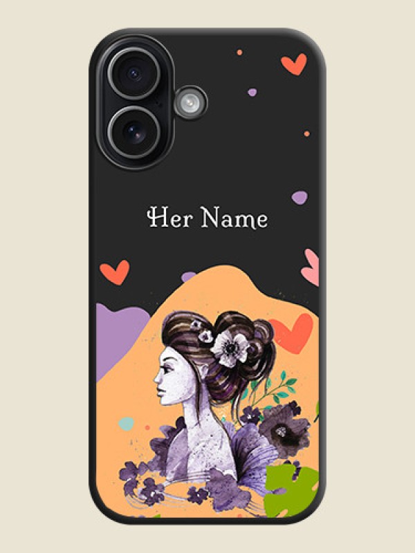 Custom Namecase For Her With Fancy Lady Image On Space Black Custom Soft Matte Mobile Back Cover - Apple iPhone 17 - alternate view