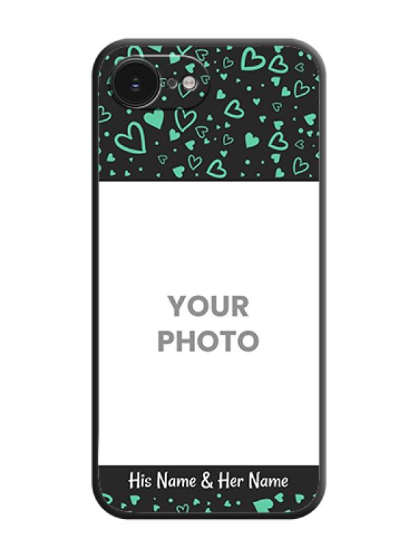 Custom Sea Green Indefinite Love Pattern on Photo On Space Black Custom Soft Matte Mobile Back Cover - Apple iPhone 17e - alternate view