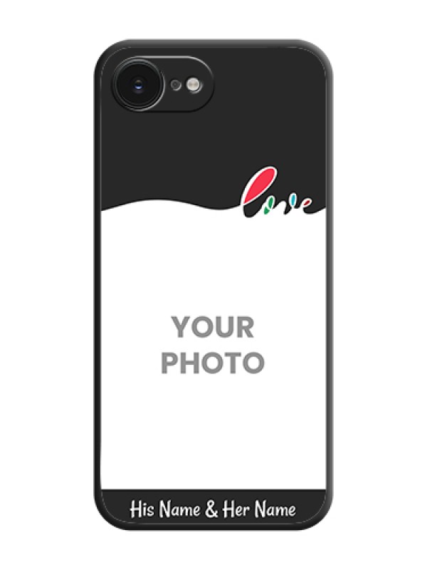 Custom Fall in Love Pattern with Picture on Photo On Space Black Custom Soft Matte Mobile Back Cover - Apple iPhone 17e - alternate view