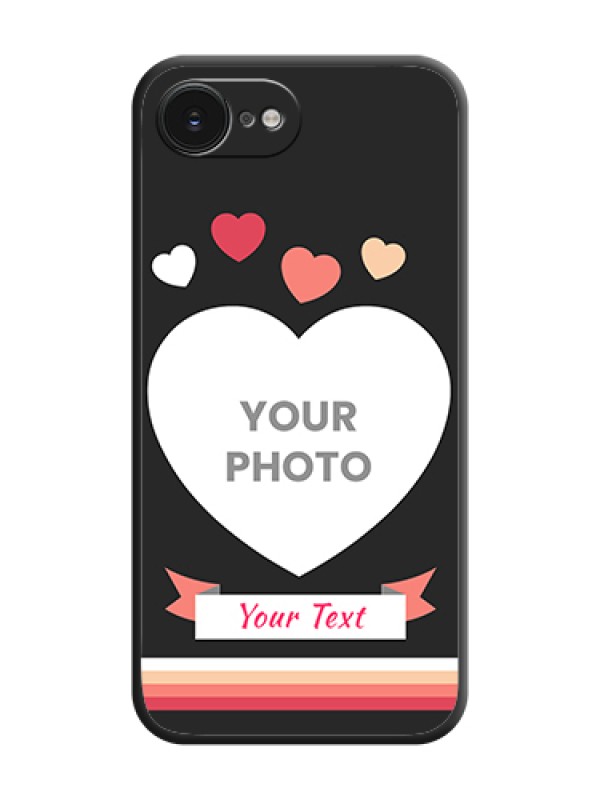 Custom Love Shaped Photo with Colorful Stripes On Space Black Custom Soft Matte Mobile Back Cover - Apple iPhone 17e - alternate view